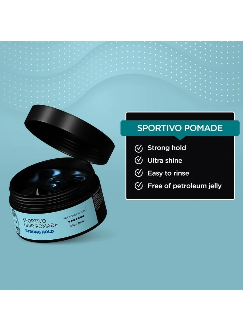 The Man Company  The Man Company Sportivo Stronghold Hair Styling Pomade Wax for Men | Stylish Glossy Finish with Volume | Non Sticky - 100gm for Men | Best Price UAE