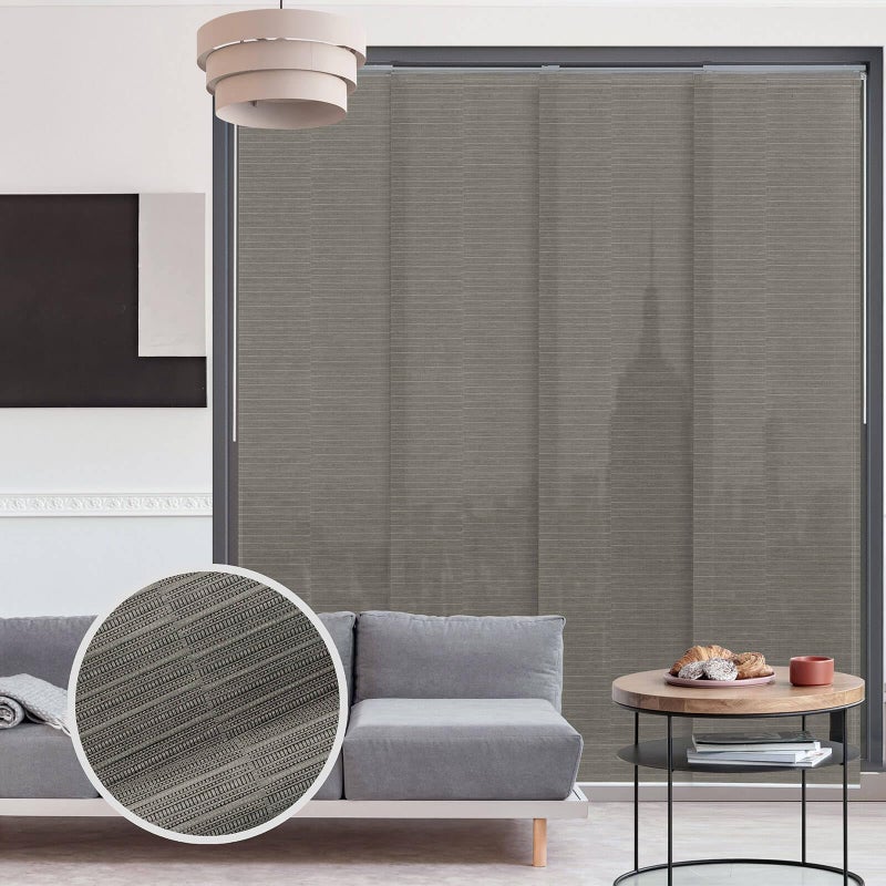 GoDear Design GoDear Design Adjustable Sliding Glass Door Blinds Panel Track Vertical Patio Door Blinds Extendable Track from 458 to 86 W Trimmable Panel Curtains Up to 96 SemiPrivacy Crown Zipper 