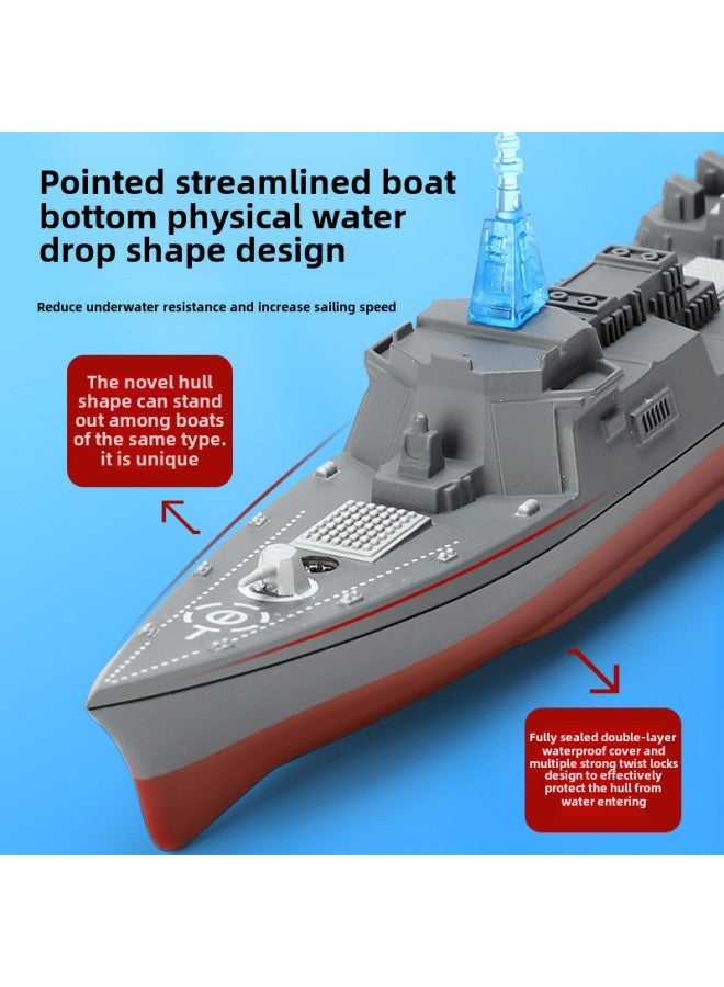 الأطفال البسيطة التحكم عن بعد قارب الصيف المياه الكهربائية سفينة حربية قارب سريع 2.4G عالية السرعة التحكم عن بعد قارب لعبة بالجملة-اللون: اختياري 1 + 1 - Image 3