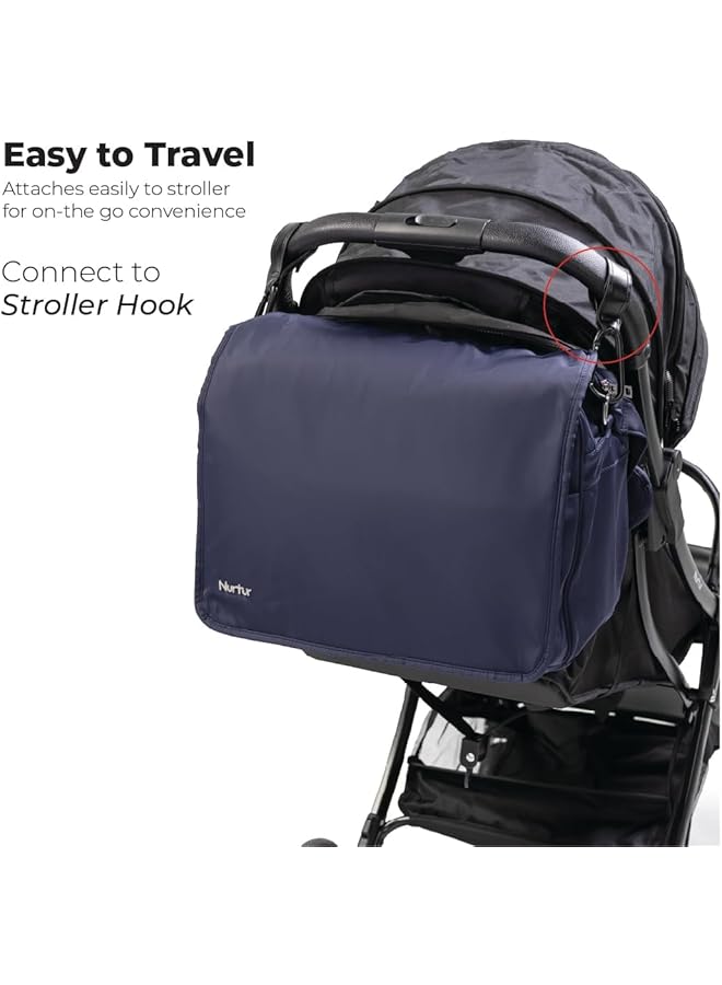 Nurtur Metro Messenger Diaper Bag Fashion Tote Bag Multifunction Travel Bag With Insulator Bottle Warming - Image 5