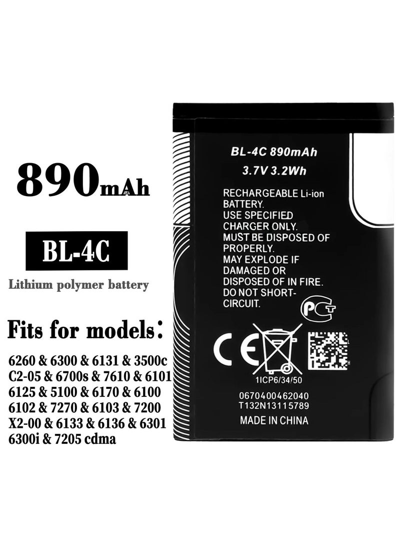 Replacement Battery for Nokia BL4C 890mAh - Image 4