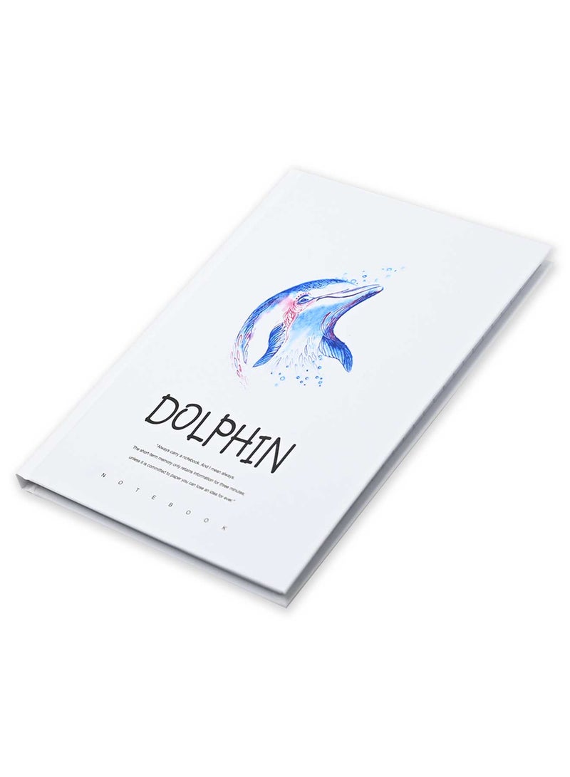 FIS Pack Of 5 Hard Cover Notebook, 96 Sheets A4 Dolphin Design 1 -FSNBHCA496-DOL1 - Image 1