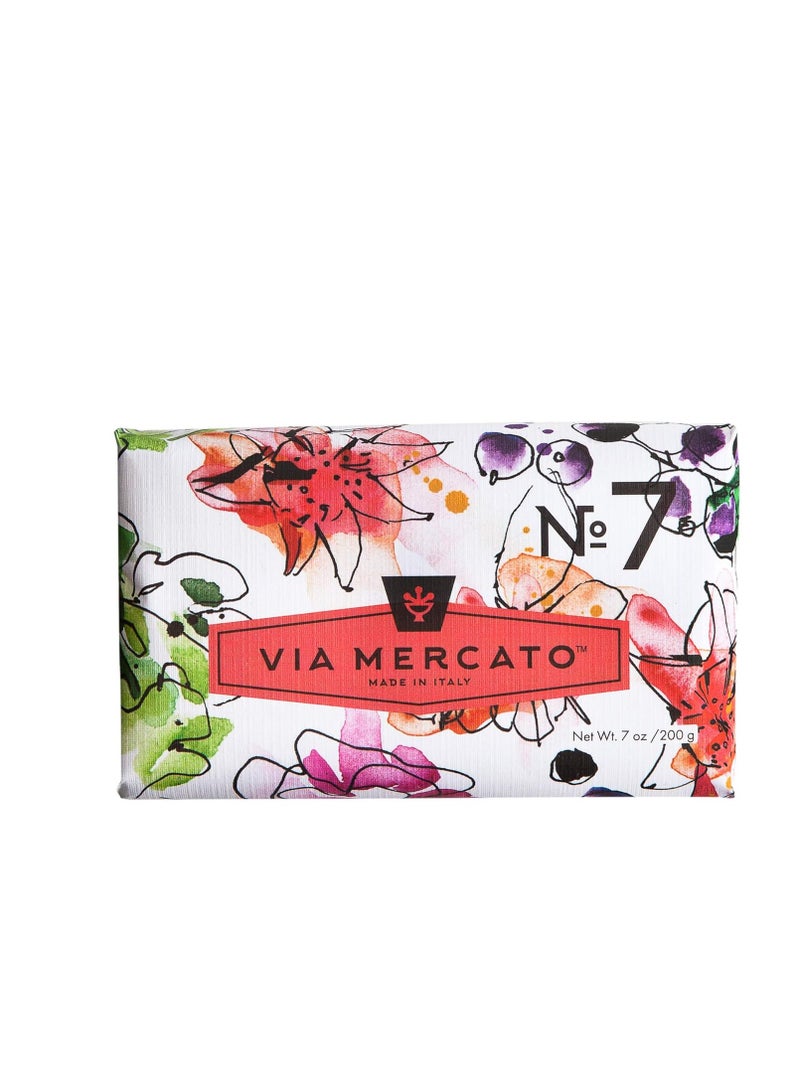 Via Mercato Italian Soap Bar (200 g), No. 7 - Peach, Fig Blossom & Rose  - Image 1