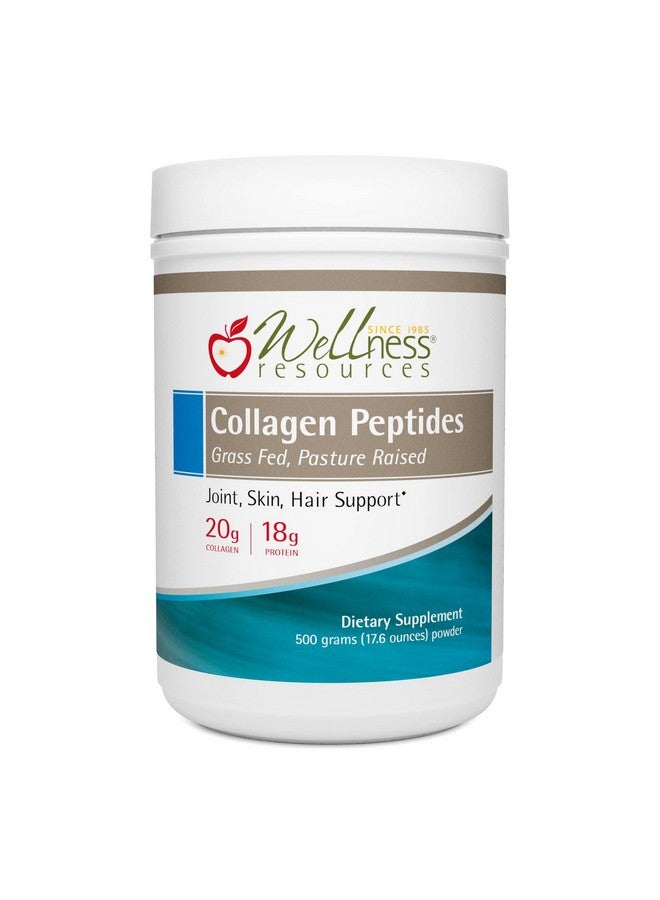 Wellness Resources Collagen Peptides - Pasture Raised, Grass Fed 100% Collagen Protein - Hydrolyzed Type I and III Collagen Peptides Powder, Unflavored (500 Grams/ 17.6 Ounces) - Image 1