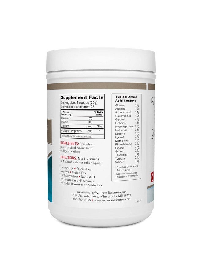 Wellness Resources Collagen Peptides - Pasture Raised, Grass Fed 100% Collagen Protein - Hydrolyzed Type I and III Collagen Peptides Powder, Unflavored (500 Grams/ 17.6 Ounces) - Image 3
