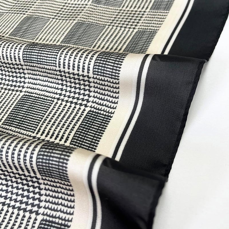FONYVE Silk Feeling Scarf Medium Square Satin Head Scarf for Women 27.5 × 27.5 inches - Image 3