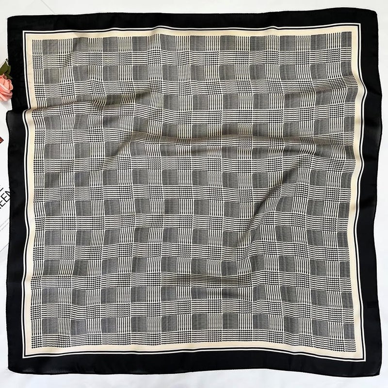 FONYVE Silk Feeling Scarf Medium Square Satin Head Scarf for Women 27.5 × 27.5 inches - Image 2