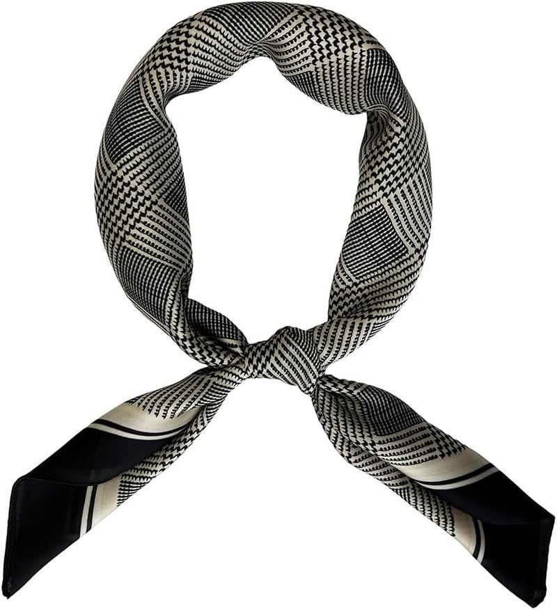 FONYVE Silk Feeling Scarf Medium Square Satin Head Scarf for Women 27.5 × 27.5 inches - Image 1