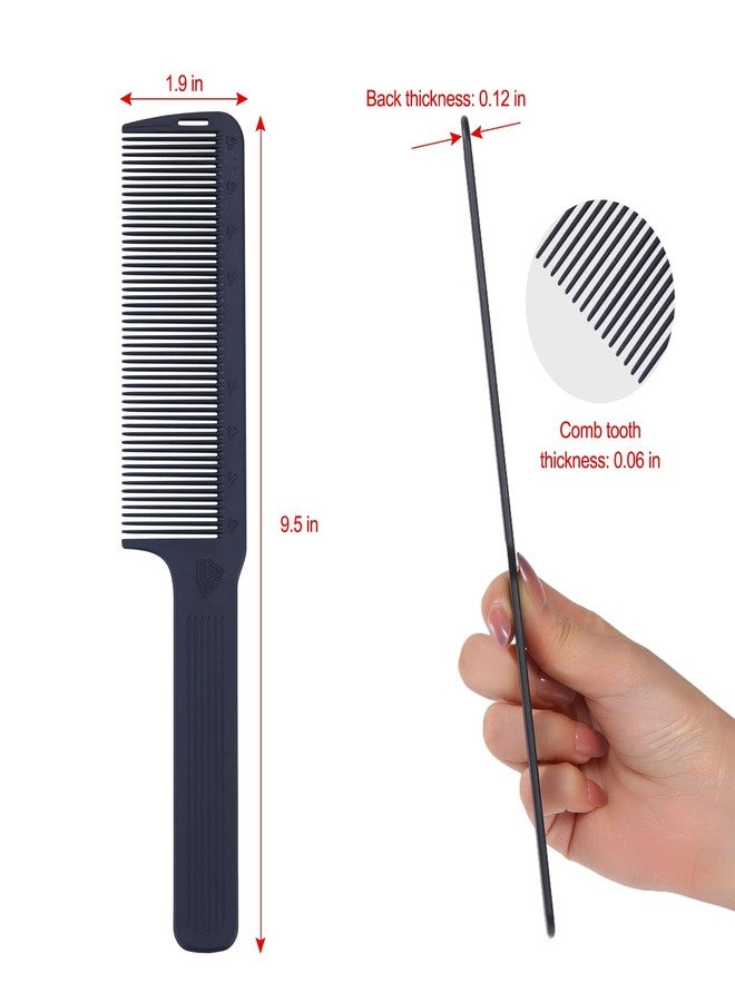 Perfehair مشط حلاقة احترافي من PERFEHAIR - عبوة من 2 لقص الشعر بتدرج وتصفيف مسطح 9.4 بوصة من ألياف الكربون مقاوم للكهرباء الساكنة ومقاوم للحرارة ومتين للرجال والنساء - Image 3
