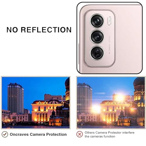 ZARALA Camera Lens Frame Glass Compatible with Oppo Reno 12 Pro 5G / Oppo Reno 12 5G Tempered Glass Aluminum Alloy Frame Individual Camera Lens Protector Cover Black - Image 5