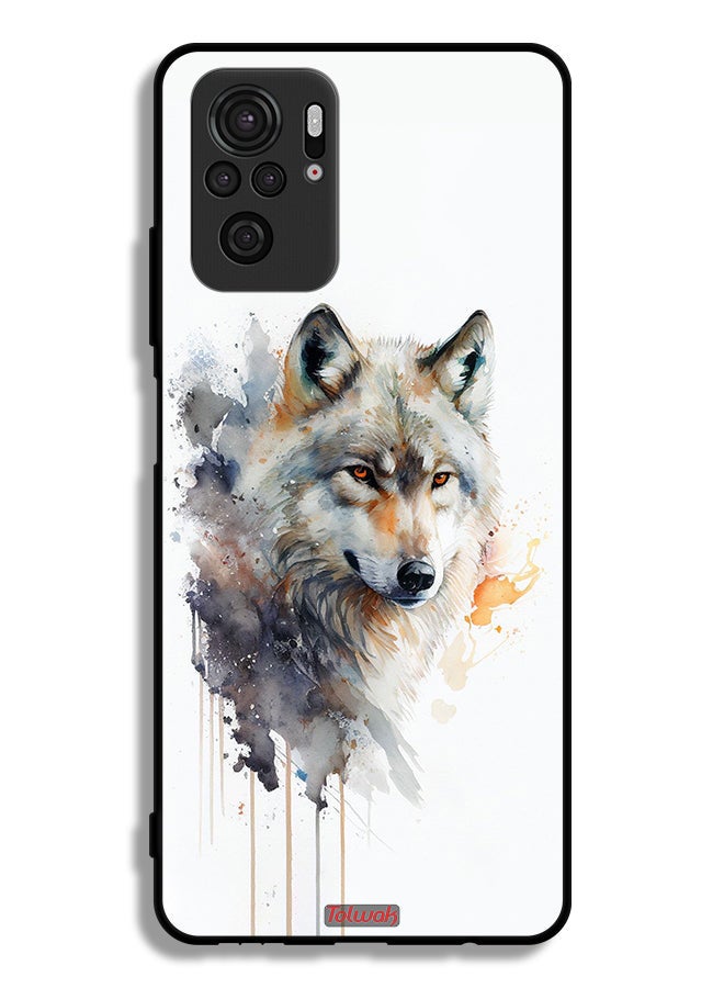 Tolwak Xiaomi Redmi Note 10S Protective Case Cover Wolf Abstract Art - Image 2
