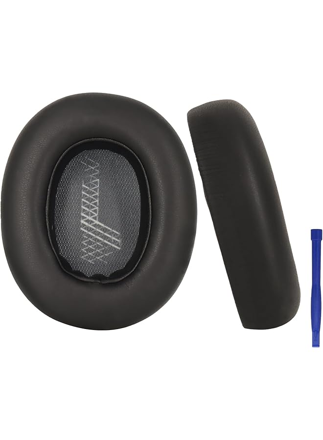 إيروريكس وسائد أذن بديلة من إسفنج الذاكرة متوافقة مع سماعات Jbl E65 E65Btnc Duet Nc الجلدية باللون الأسود - Image 1