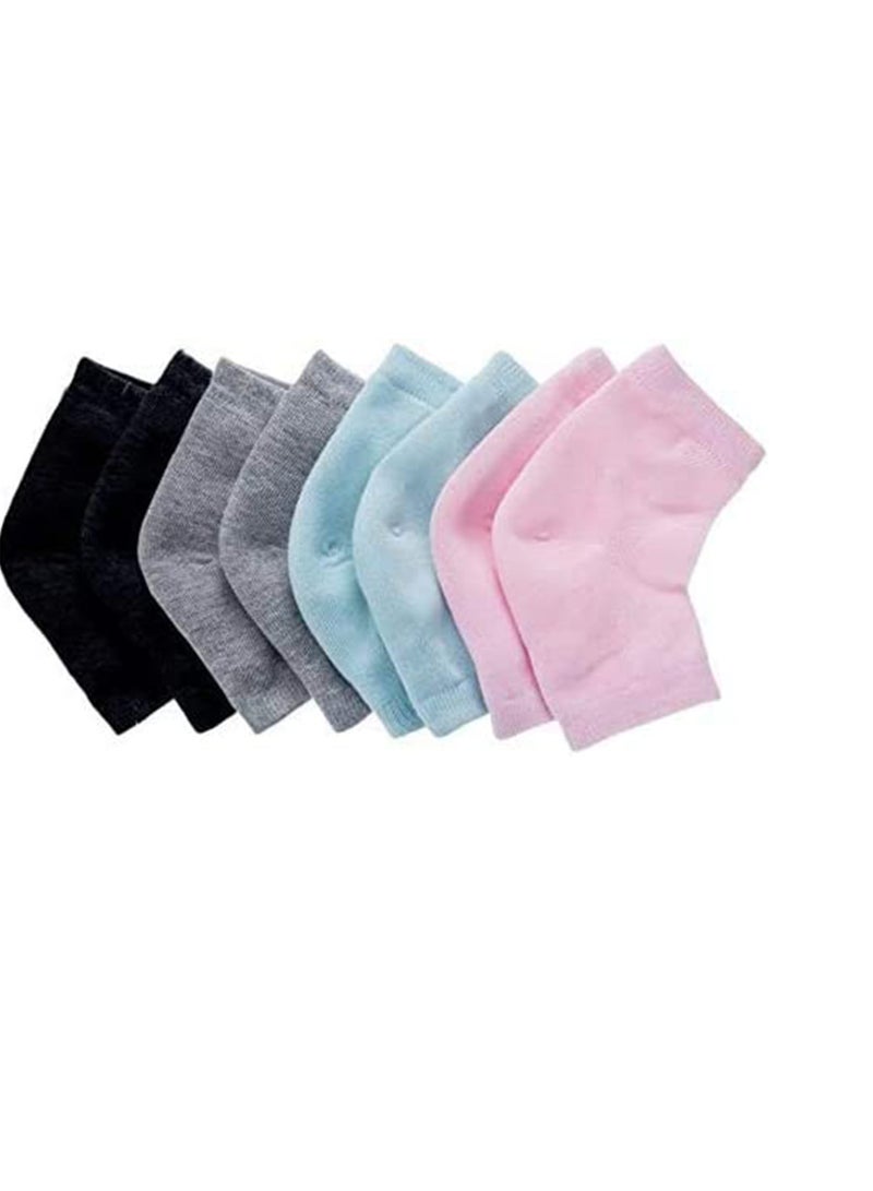 SYOSI Heel Moisturizing Socks Moisturizing Gel Heel Sleeves Toeless Spa Gel Socks, Humectant Moisturizer Heel Balm Foot Treatment Care Heel Softener, 4 Pairs - Image 1