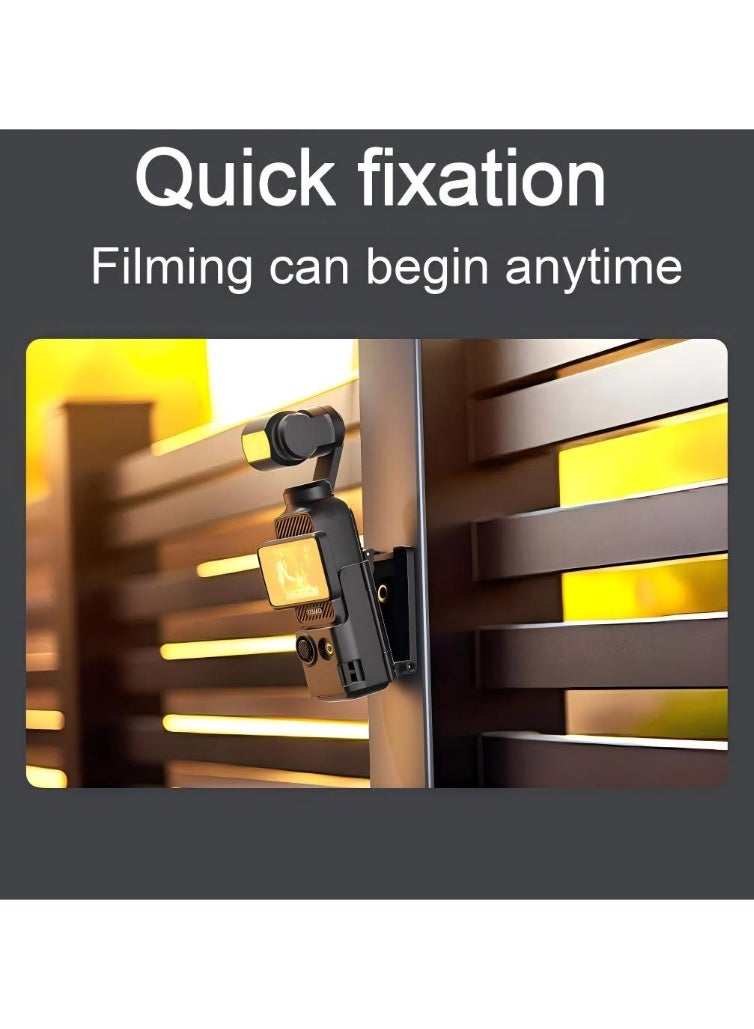 حامل مغناطيسي لكاميرا DJI Osmo Pocket 3، إطار حماية Pocket3، حوامل ثلاثية وأحادية، قاعدة تثبيت مغناطيسية قابلة للتعديل، مناسب للاستخدام على سطح المكتب أو الأسطح العمودية، لون أسود - Image 3
