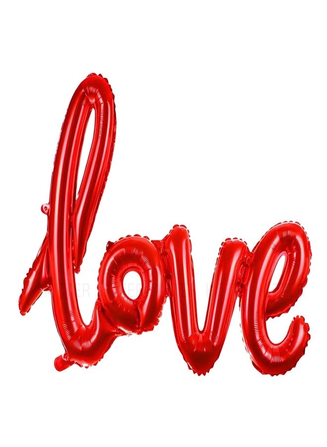 KITTER Love Red Foil Balloon | Foil Party Balloons Decoration for Birthday, Anniversary, Ring Ceremony, Welcome, Festival, Wedding, Valentine Day Celebration | Cursive Font Love Balloon Red Color - Image 1