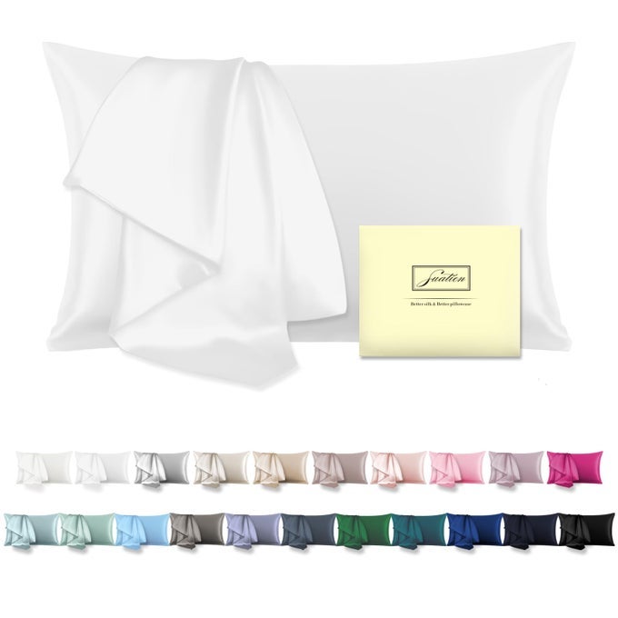 MULBERRY SILK PILLOWCASE FOR HAIR AND SKIN PILLOW CASE WITH HIDDEN ZIPPER SOFT BREATHABLE SMOOTH COOLING SILK PILLOW COVERS FOR SLEEPING WHITE KING20X 36