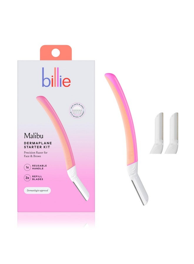 Billie - Dermaplane Starter Kit - Reusable Handle + 3 Refill Blades - Remove Facial Hair + Perfectly Shape Brows - Dermatologist-Approved - Malibu - Image 1