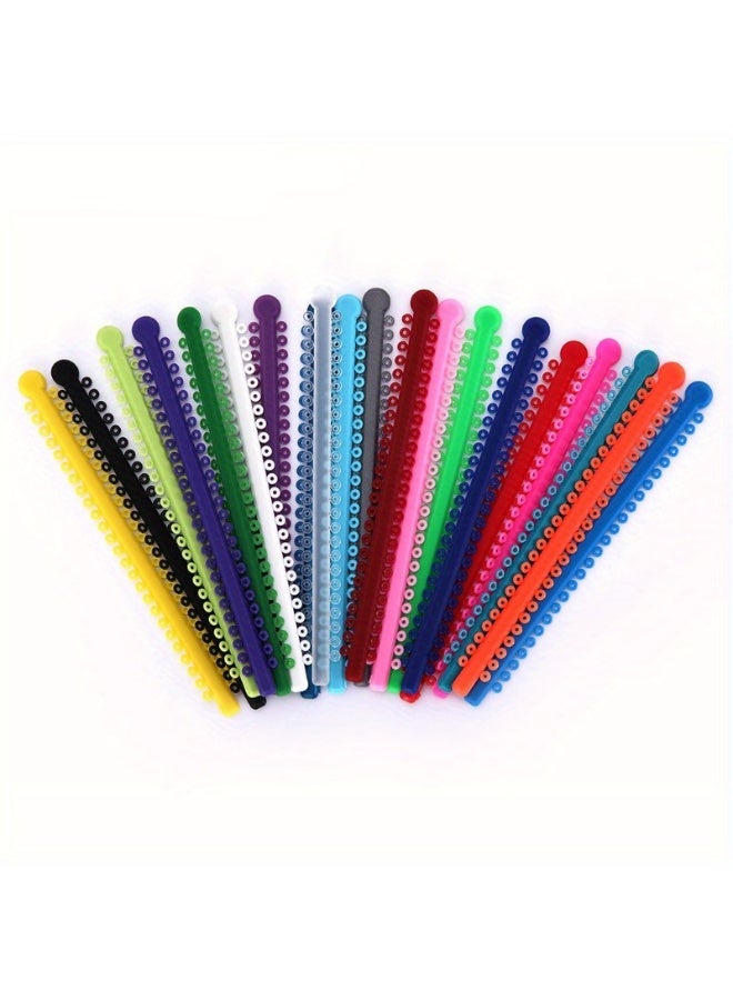 Zyfana 20 PCS Long Orthodontic Ligature Ties Multi Color Orthodontic Elastomeric O Rings Braces Rubber Bands - Image 1