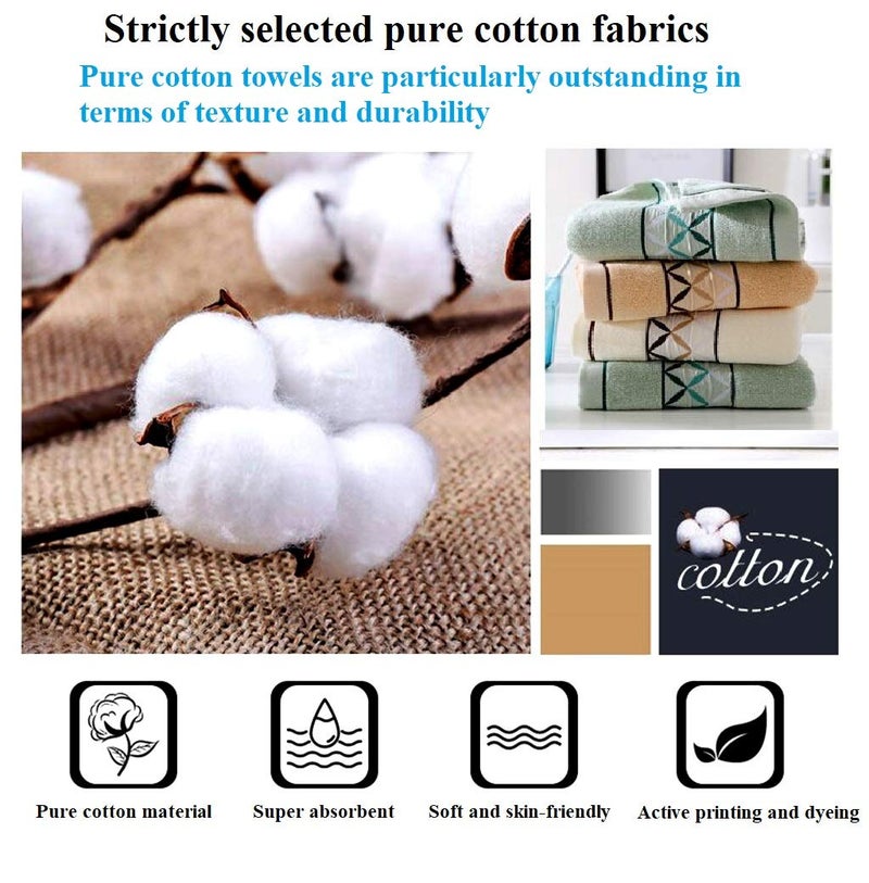 Newraturner 4 Pack Cotton Hand Towels,100% Cotton Face Towels, with Print Super Soft and Highly Absorbent for Bathroom (14 x 30 Inch)(Maoj-4P) - Image 3