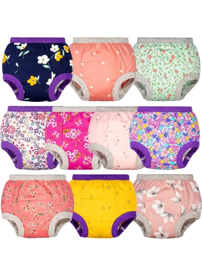 BIG ELEPHANT Girls' Toddler Potty Padded Pure Cotton Pee Training Pants Underwear, 12M-5T - Image 1