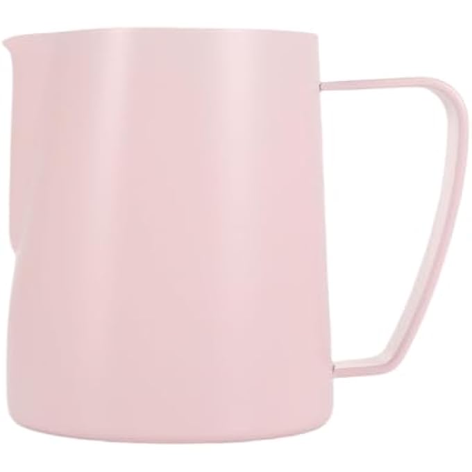 Dianoo Milk Frothing Pitcher 350Ml Stainless Steel Espresso Steaming Pitcher Milk Frother Cup For Coffee Cappuccino With Measurement Scale Pink - Image 2