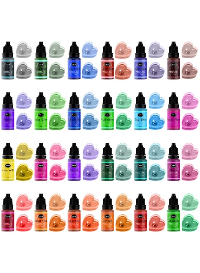 SigWong صبغة شمعة 24 لون سائلة لصنع الشموع لمستلزمات صنع الشموع DIY مكونات غذائية صديقة للبيئة صبغة تلوين الشموع للشموع المصنوعة من شمع الصويا وشمع النحل وشمع الجل وشمع البارافين  كل 0.35 أونصة 10 مل - Image 2