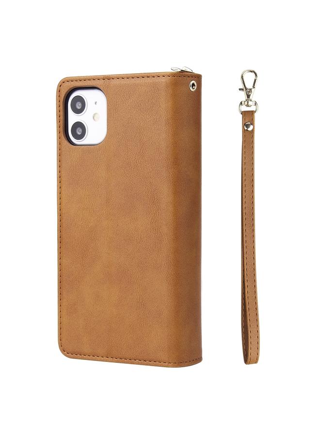 Zaboon Case For iPhone 11 Pro Max Zipper Wallet Bag Horizontal Flip PU Leather Case with Holder & 9 Card Slots & Wallet & Lanyard & Photo Frame - Image 3