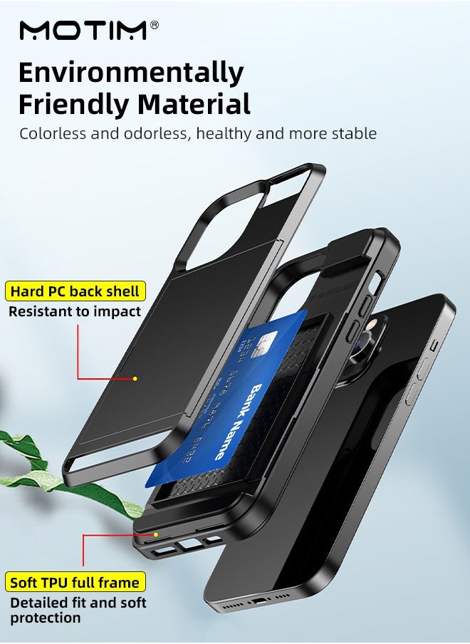 Motim - iPhone 14 Pro Max Wallet Case Cover with Card Holder, Phone Case with Back Wallet to Hold Card, Double Layer Shockproof Hard Protective Case - Image 1