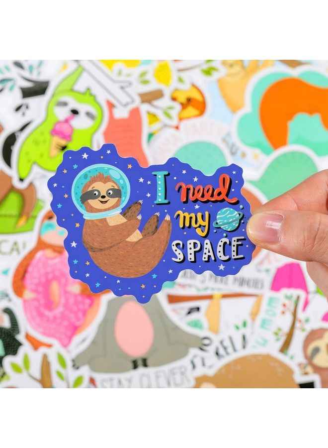 Zonon 100 Pieces Sloth Stickers For Water Bottles Waterproof Cute Vinyl Stickers Sloth Laptop Stickers Sloth Decals Cartoon Animal Decorative Stickers For Computer Luggage Refrigerator Guitar Diy Craft  - Image 5