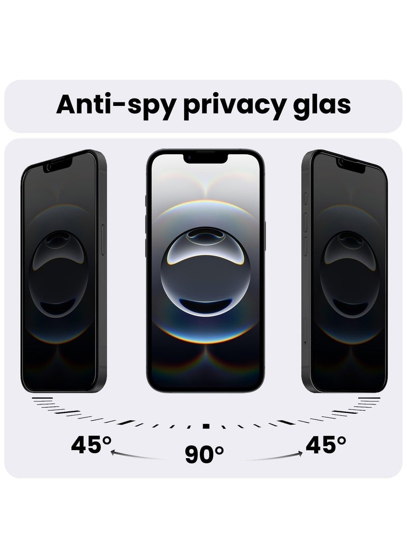 Denx Privacy Tempered Glass Screen Protector for iPhone 16e 2025, Easy to Install Protection with Fingerprint, Ultra Clear, Touch Sensitivity, Anti-Spy  - Image 3