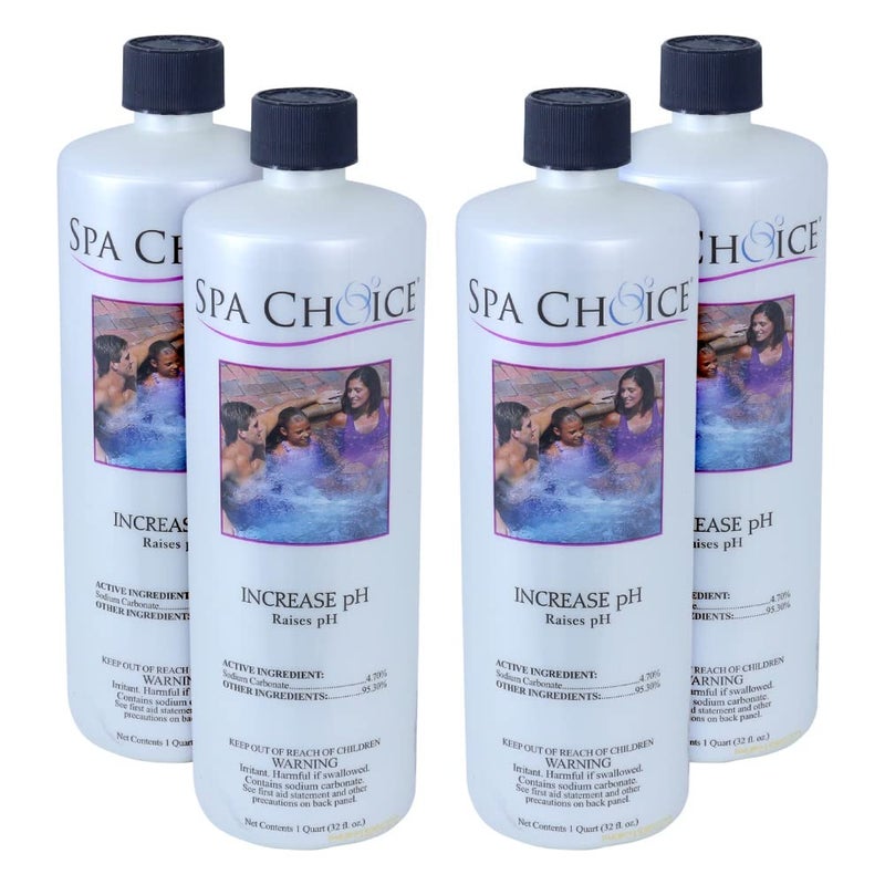 SpaChoice 1-Quart 4-Pack Premium Increase pH, Liquid pH Increaser for Hot Tub, Made in USA - Image 1