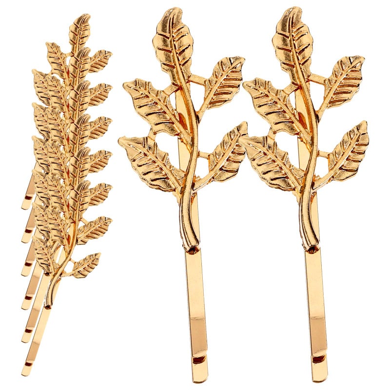 8Pcs Gold Leaf Shaped Bobby Pins Hair Clips For Women Thick Hair Styling Accessories - Image 2
