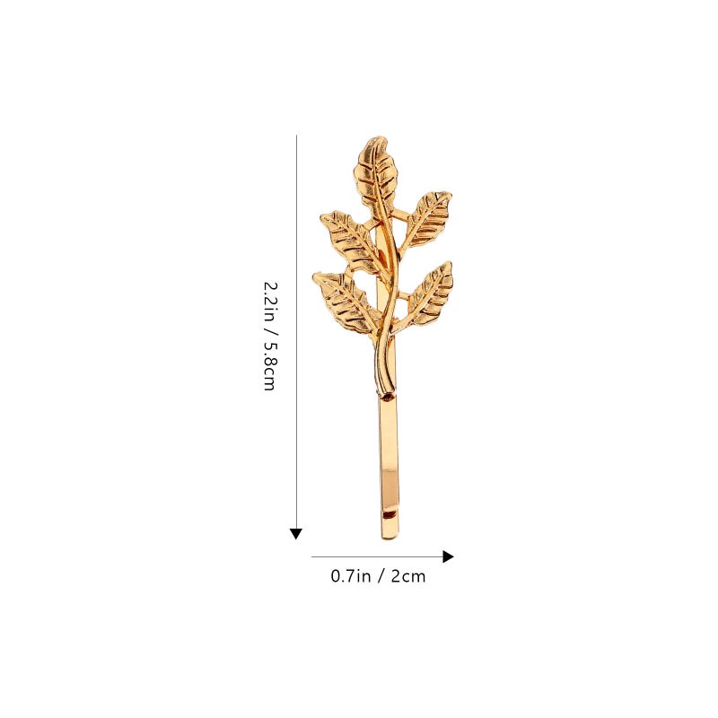 8Pcs Gold Leaf Shaped Bobby Pins Hair Clips For Women Thick Hair Styling Accessories - Image 3