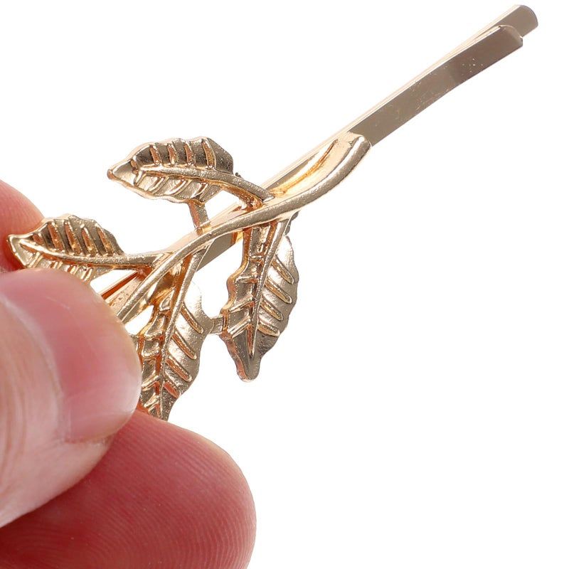 8Pcs Gold Leaf Shaped Bobby Pins Hair Clips For Women Thick Hair Styling Accessories - Image 5