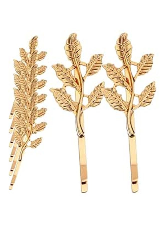 8Pcs Gold Leaf Shaped Bobby Pins Hair Clips For Women Thick Hair Styling Accessories - Image 1