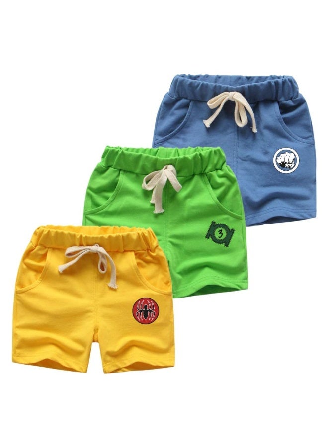 kyda kids شورتات صيفية مطبوعة للأطفال من KYDA KIDS® 100% قطن - مقاس عادي متعدد الألوان (عبوة من 3) - Image 1