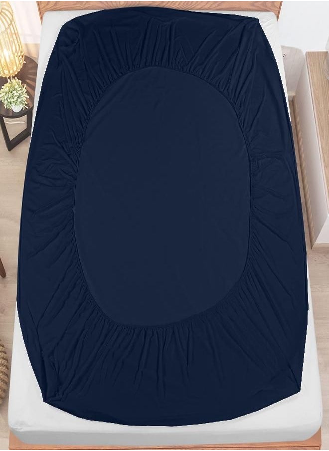 Utopia Bedding - Utopia Bedding Premium Waterproof Terry Mattress Protector Queen 200 GSM, Mattress Cover, Breathable, Fitted Style with Stretchable Pockets (Navy) - Image 1