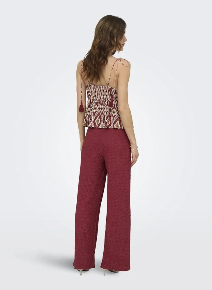 ONLY High-Waist Wide Crinkle Pants