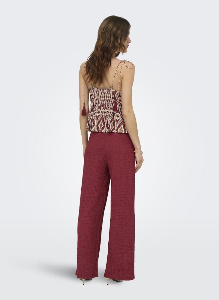ONLY High-Waist Wide Crinkle Pants - Image 2