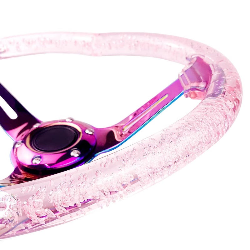 idain Universal Acrylic Racing Steering Wheel Heart-Shaped Design Steering Wheel Fit for Most vehicle,Racing car,RZR,Club Car (Pink) - Image 4