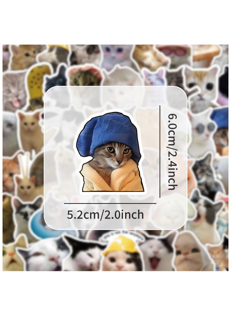 53Pcs Cute Cat Meme Stickers, Funny Kitten Stickers for Journaling Laptop Scrapbook Water Bottles Guitar Suitcase, Waterproof Vinyl Decals for Teens Adults Kids Boys Girls Gift  - Image 5