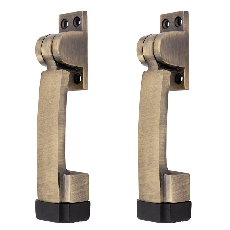 Atom Door Stopper | Kickdown Door Stop with One Touch | Adjustable Height & Rubber Tip 1.5 Inches, Door Stops (Brass Antique Finish, DS001), Pack of 2 - Image 3