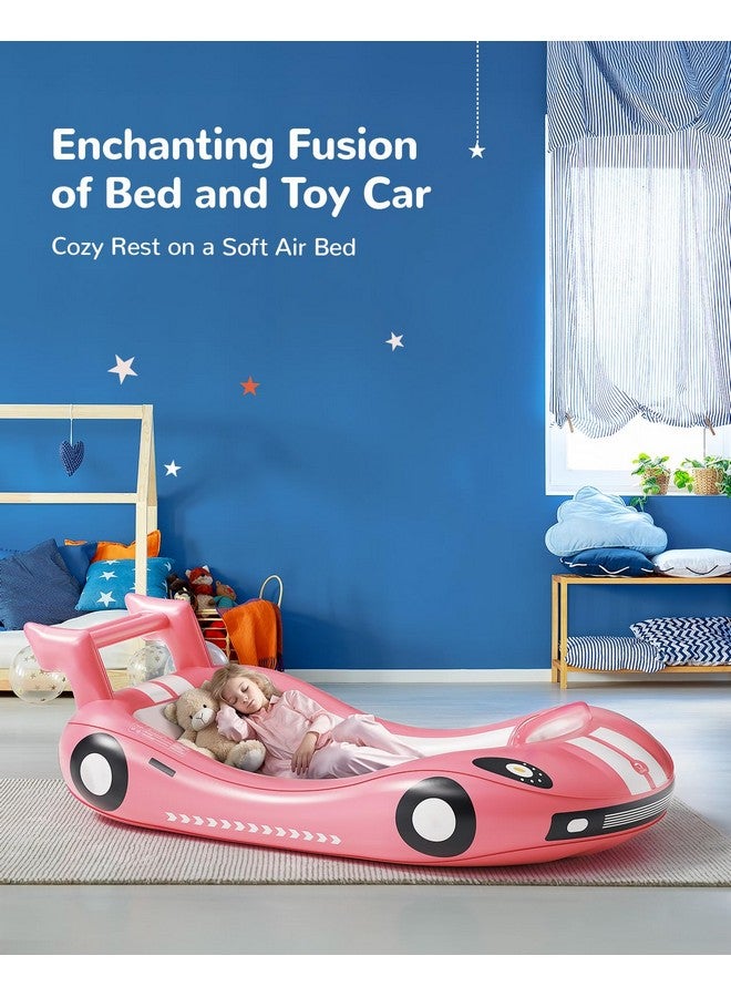 QPAU QPAU Inflatable Kids Bed, Toddler Travel Bed with Sides, for Camping, Traveling, Hotel, or Home Use, Hand Pump Included (Pink)  - Image 1