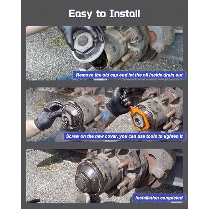 rayihni K7170400 Oil Bath Dust Caps 2188 Fit for Drum Number 8415 After July 2009Drum Number 8430 After April 2013 Fit for Trailer Axle Dexter 9K 10K 35 Thread OD 12 Thread 4 PCS - Image 5