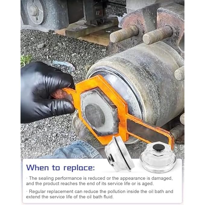 rayihni K7170400 Oil Bath Dust Caps 2188 Fit for Drum Number 8415 After July 2009Drum Number 8430 After April 2013 Fit for Trailer Axle Dexter 9K 10K 35 Thread OD 12 Thread 4 PCS - Image 4