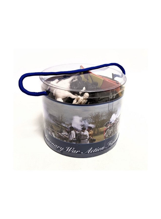 Americana Revolutionary War Toy Soldier Tub 33 Piece Set with George Washington, Lafayette, British, Hessian and Continental Infantry, Cannon, Mortar