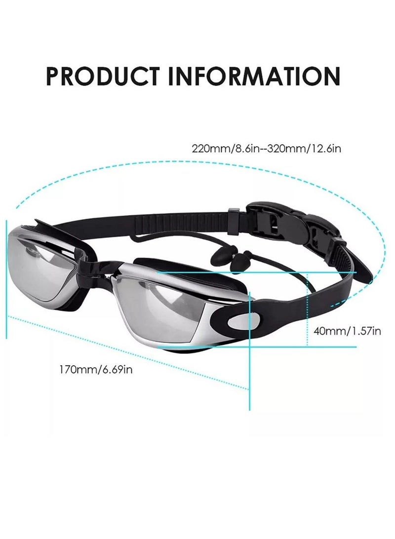 QUTOOB Professional Swimming Goggles Anti Fog & Waterproof with Ear Plugs & Nose Clip | Premium Swimming Glasses for Training, Racing, Swimming & Water | High Performance Swim Goggles - Image 5