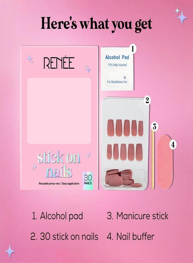 RENEE Stick On Nails Glossy Nails 09| 30 Reusable Artificial Fake Nail Set| Lightweight & Long Lasting| Easy To Use| Quick Fix For Festivals & Special Occasions - Image 4