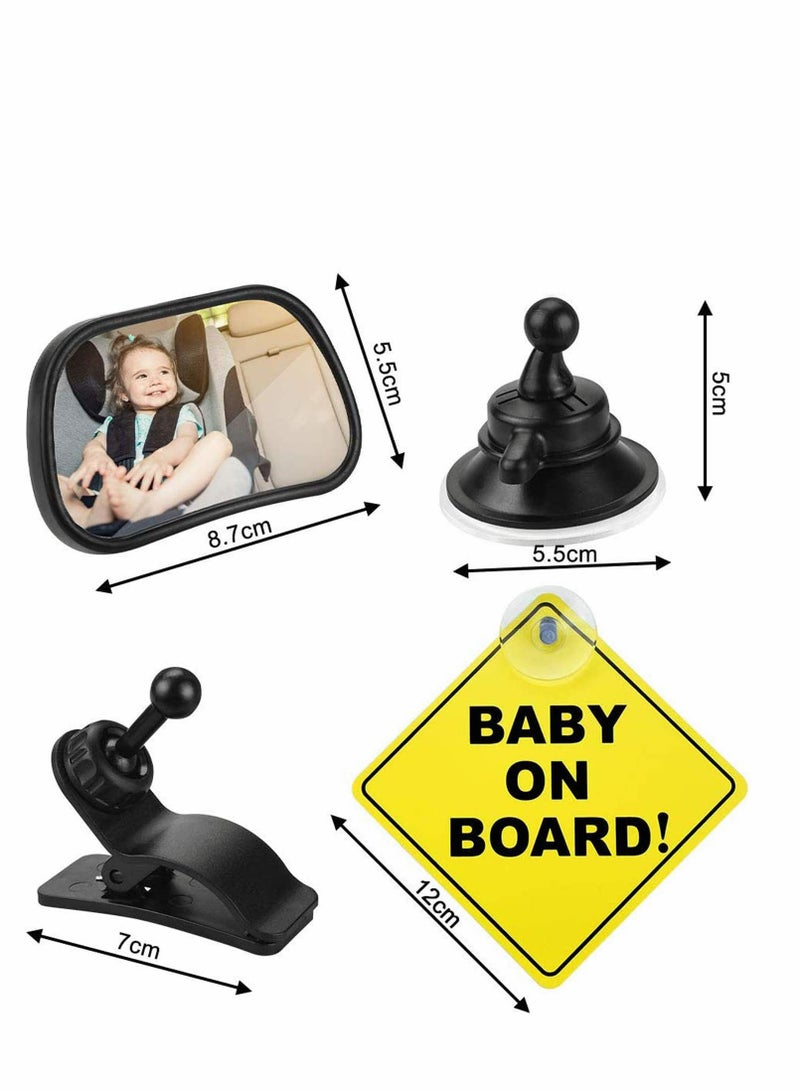 SYOSI Baby Car Mirror Baby Rearview Mirror Baby Car Seat Mirror Updated Version 360 ° Rotation Large Size undistorted for Baby Back Seat Child Seats - Image 3