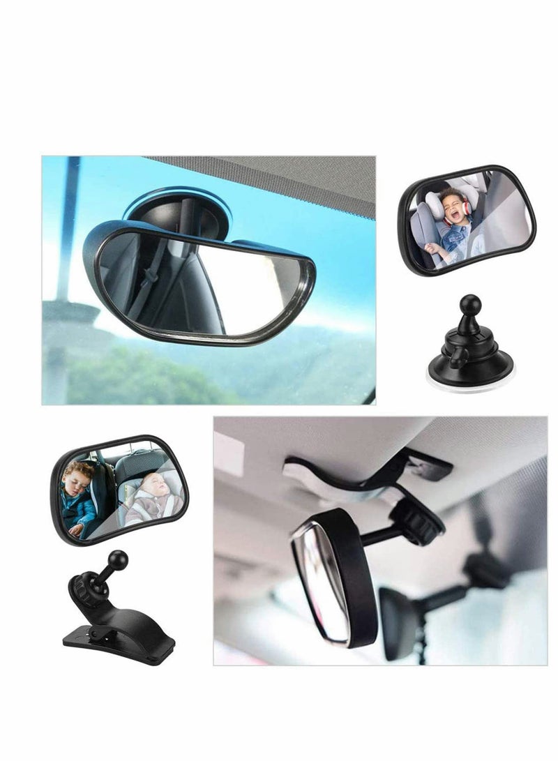 SYOSI Baby Car Mirror Baby Rearview Mirror Baby Car Seat Mirror Updated Version 360 ° Rotation Large Size undistorted for Baby Back Seat Child Seats - Image 4